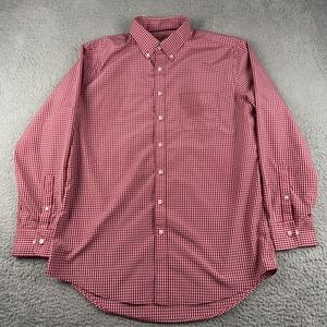 Chick-Fil-A Team Shirt Large Red Gingham Plaid Button Up Shirt Employee